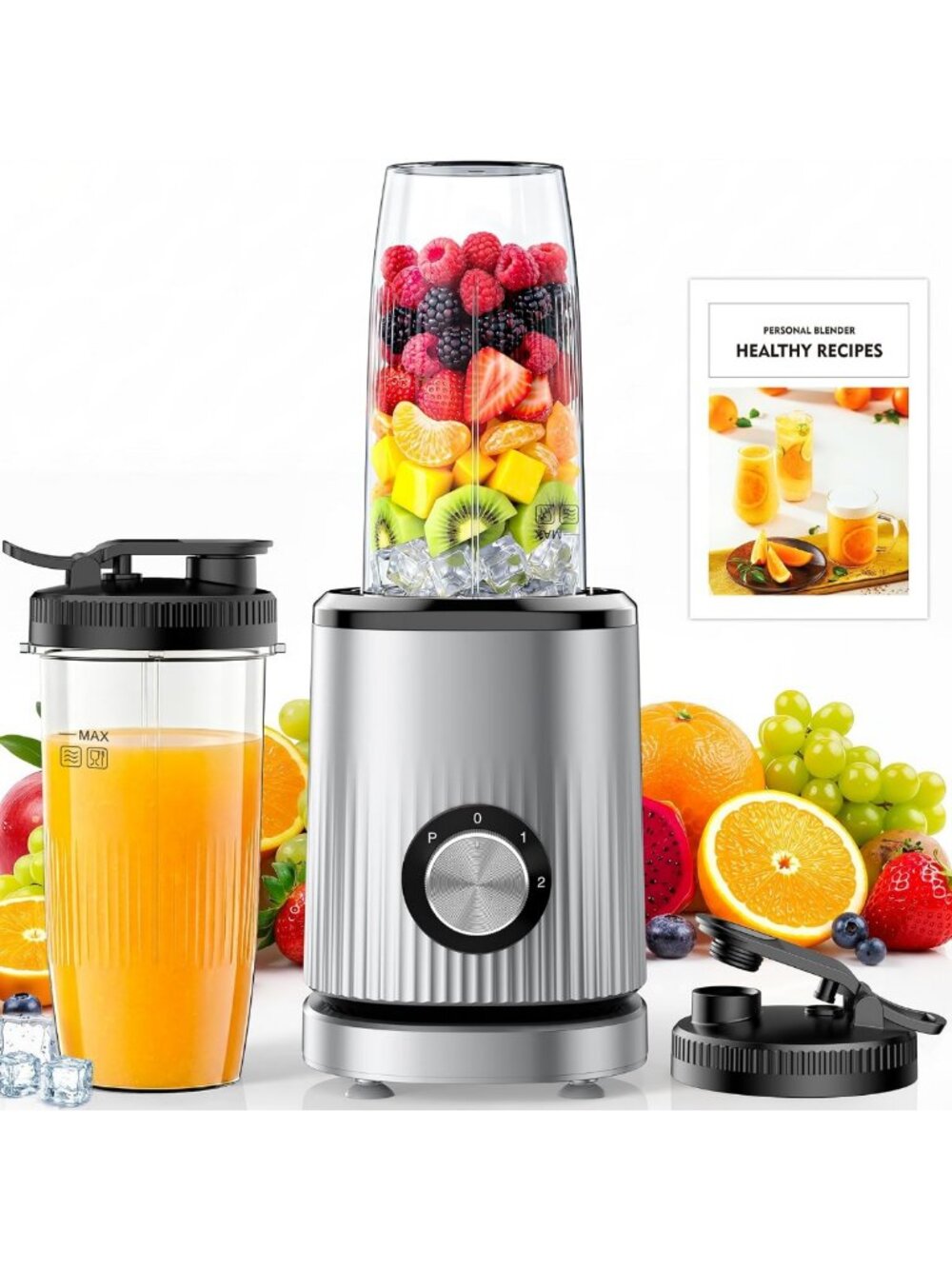 Portable Personal Blender for Smoothies & Shakes, 2 To-Go Cups, Adjustable